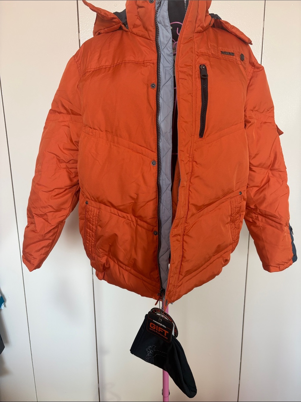 Hawke & Co Orange Kids' Hooded Puffer Jacket